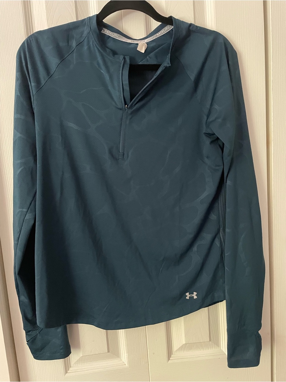 Under Armour Women's Teal Long-Sleeve Quarter-Zip Performance Top